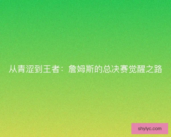 从青涩到王者：詹姆斯的总决赛觉醒之路