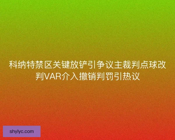 科纳特禁区关键放铲引争议主裁判点球改判VAR介入撤销判罚引热议 科纳特禁区关键放铲引争议主裁判点球改判VAR介入撤销判罚引热议
